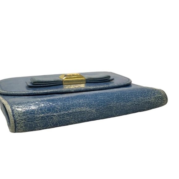 Auth miumiu - Blue Leather Trifold Wallet - Picture 12 of 12